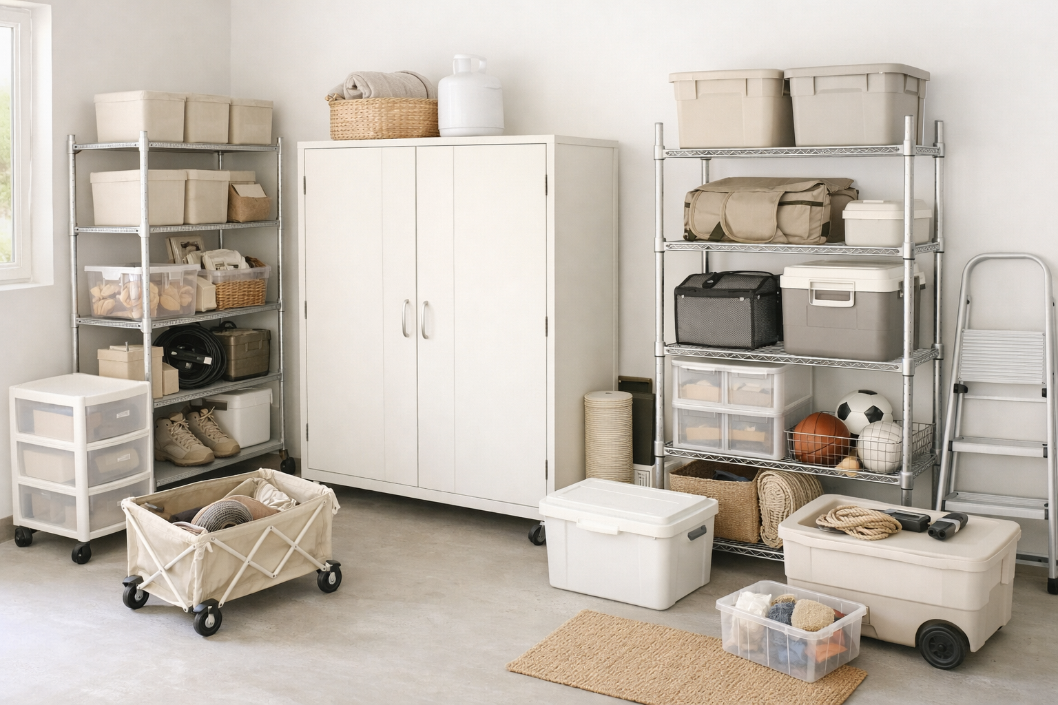Solutions For Organizing A Garage With No Wall Space